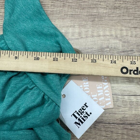 Tiger Mist Teal Wrap Crop Top - Picture 7 of 12